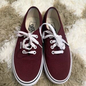 Vans Burgundy Canvas Platform Sneakers